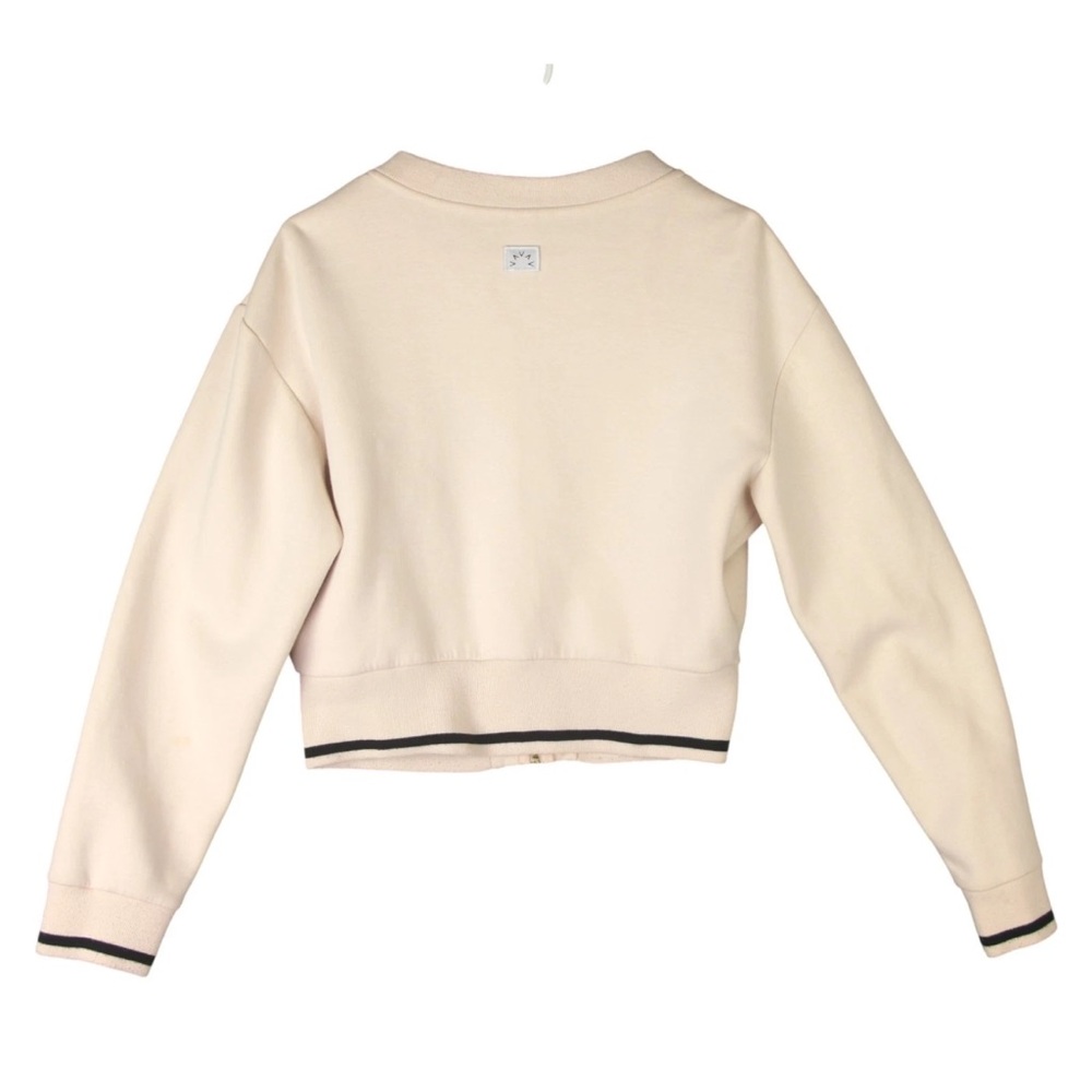 Varley Cole Bomber Cropped Jacket Womens Size Medium Light Pink Striped Trim - Picture 5 of 16